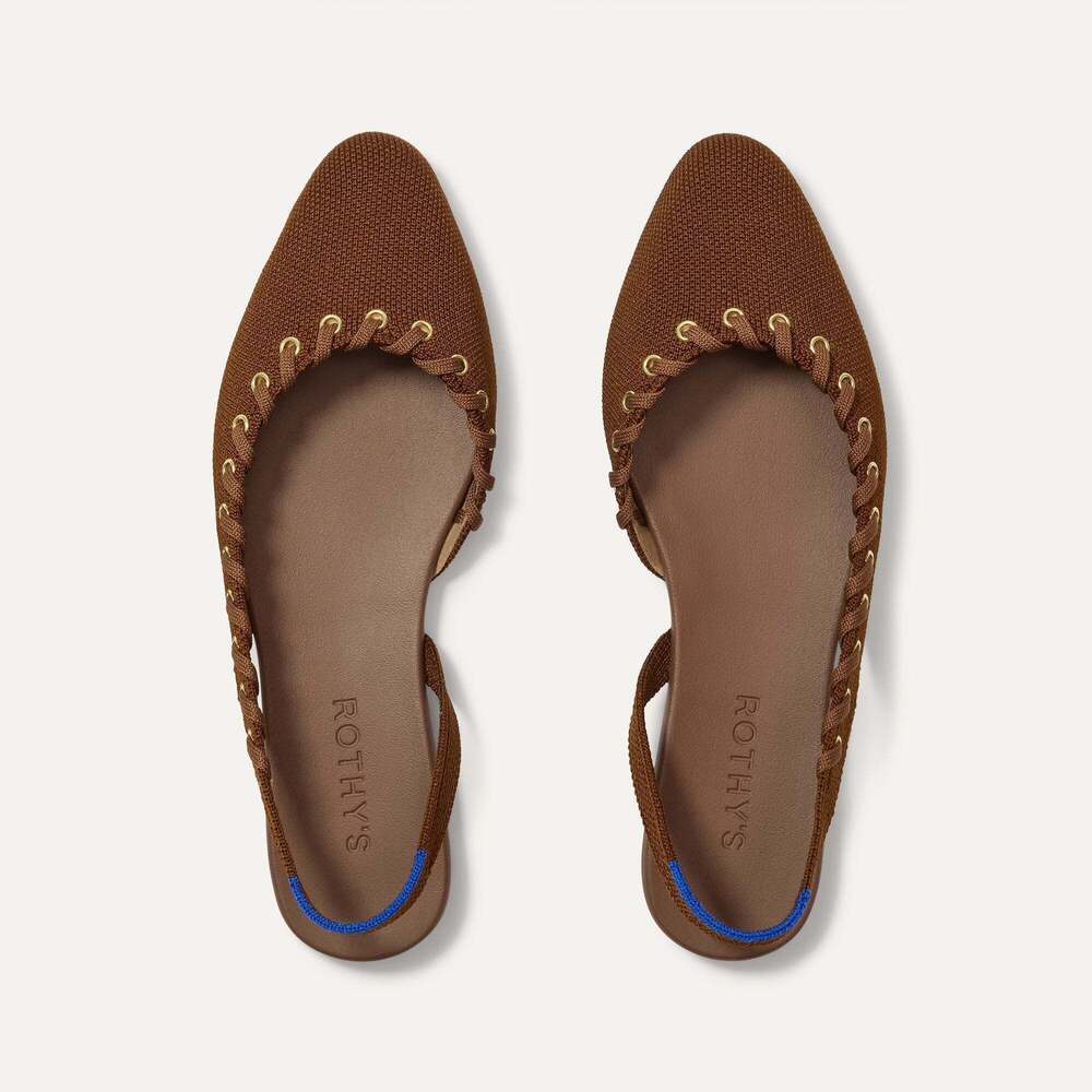 Rothy's The Almond Slingback - Eyelet Russet Size 6.5 - Picture 1 of 3
